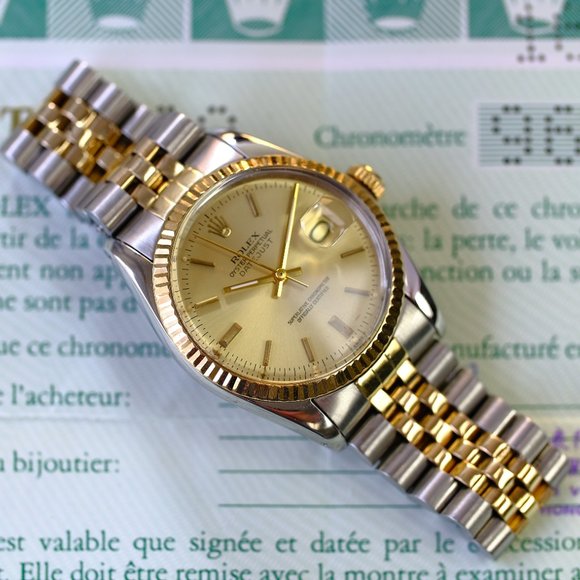 Rolex Mens Datejust Champagne Dial W/Papers - Picture 7 of 11